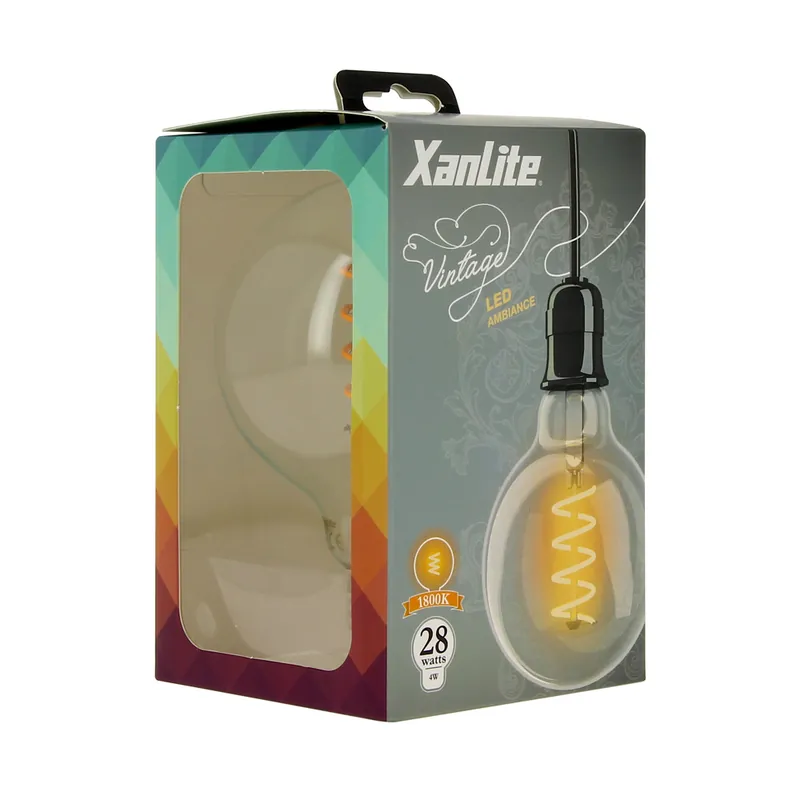 Ampoule Filament LED G95 déco spirale 4 W = 300 Lumens blanc chaud XANLITE Prix Cassé