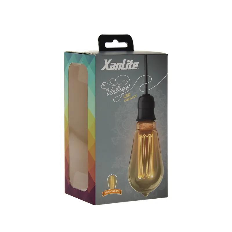 Ampoule LED ST64 Hologramme Edison verre ambré 4 W = 200 Lumens blanc chaud XANLITE Bon Marché