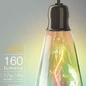 Haute Qualité Ampoule Filament LED EDISON multicolore 4 W = 160 lumens blanc chaud - XANLITE