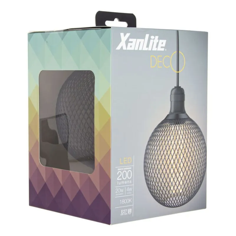 Ampoule LED hologramme motif cage coloris noir et cuivre 4 W = 150 Lumens blanc chaud - XANLITE Prix Cassé