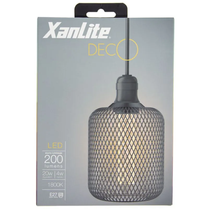 Bon Plan Ampoule LED hologramme cage cylindre noir 4 W = 200 Lumens blanc chaud - XANLITE