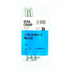 Vis charpente tête fraisée Torx 8 x 140 mm par 4 DESA Bon Marché