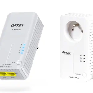 Pack de 2 prises CPL filaire + prise CPL wifi 600 Mbp/s OPTEX Usine Directe