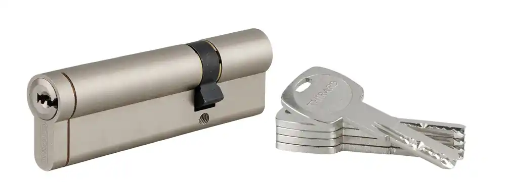 Cylindre de serrure double entrée débrayable 30 x 80 mm Transit 1 haute sécurité nickelé 5 clés longues THIRARD Paiement Sécurisé