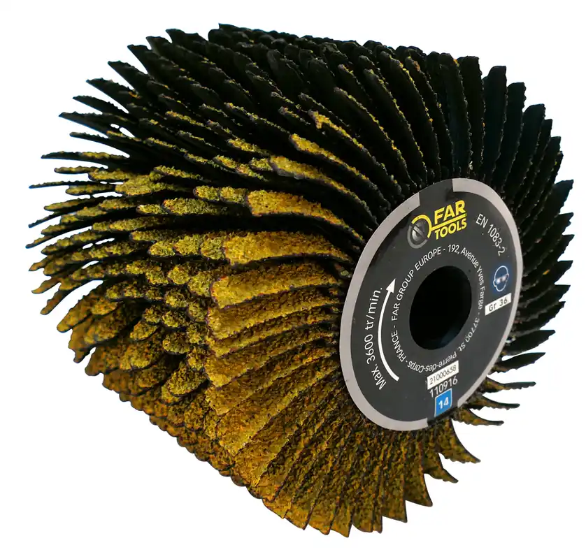 Authentique Brosse à lanières abrasives grain 36 de 120 mm de diamètre FARTOOLS