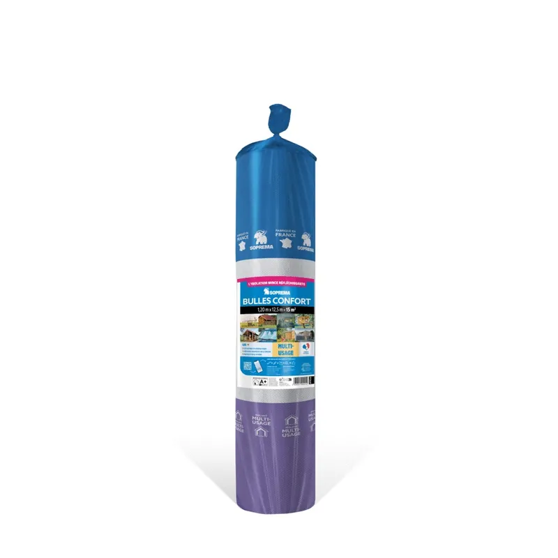 Authentique Isolant mince multi-usage BULLE CONFORT Épaisseur 7 mm - l.1.2 x L. 12.5m SOPREMA®