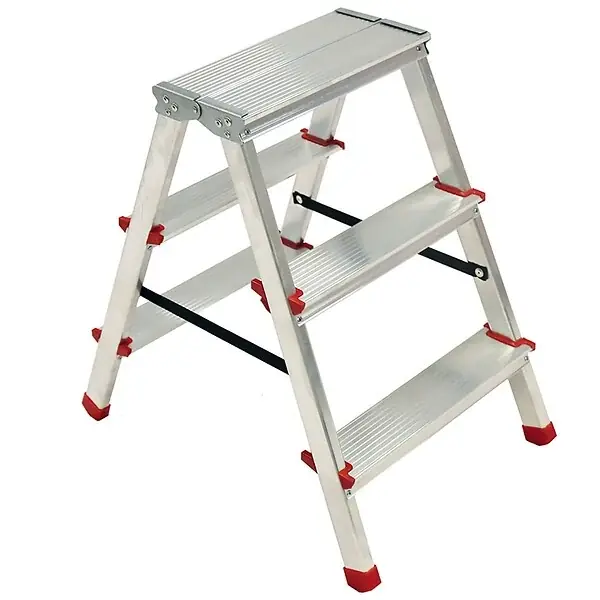 Escabeau 3 marches Marche-pied Aluminium Charge 125 kg Pliable Pieds anti-dérapants BRIXO Jusqu'à Épuisement Des Stocks