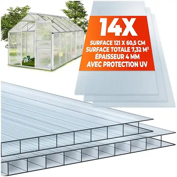 Nouvelle Collection Plaques doubles SHINY en polycarbonate découpables blanc transparent TECTAKE