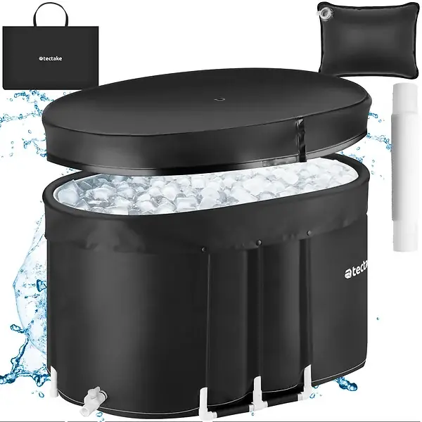 Promotion Saisonnière Baignoire à glace ESPOO avec isolation triple et cadre en aluminium noir TECTAKE