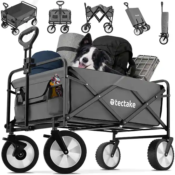 Chariot pliable LEON avec freins, capacité de charge 80kg gris TECTAKE Authentique
