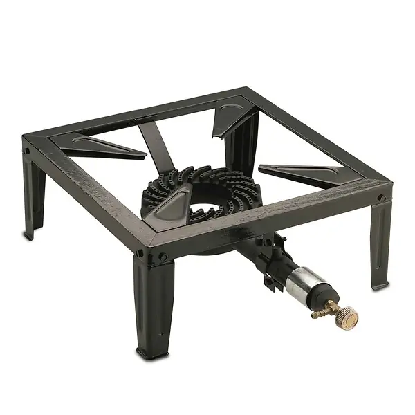 Nouvelle Collection Réchaud à gaz 7.5KW Acier émaillé Bruleur fonte Réchaud Traiteur 4 pieds Cuissons extérieures INTEC