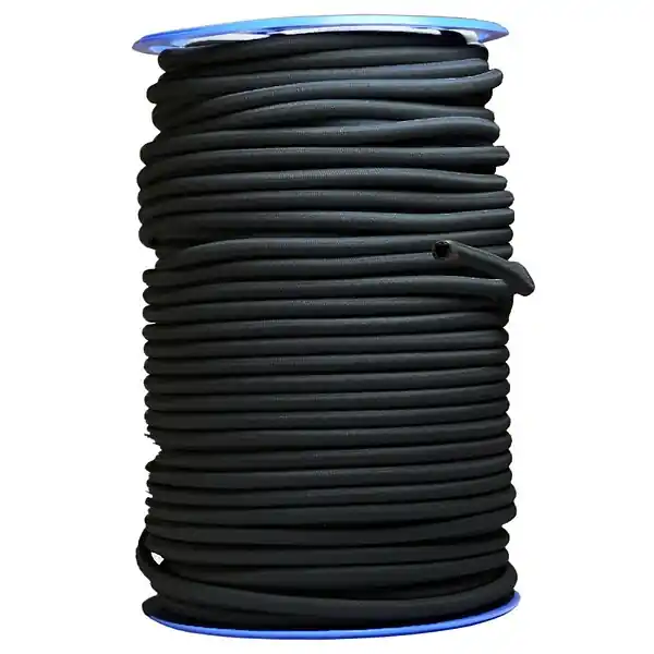 Expédition Rapide Sandow élastique Diamètre 9 mm 50 mètres Tendeur Couleur Noire Fixation Baches TECPLAST