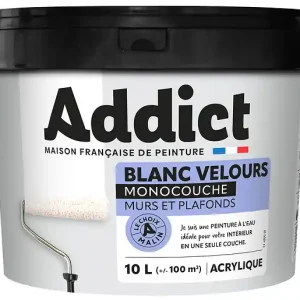 Retour Gratuit Peinture murs plafonds veloutée - ADDICT Monocouche - 10L