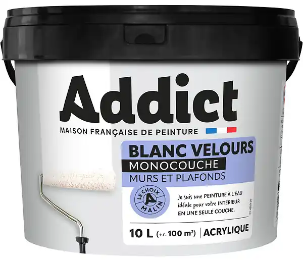 Retour Gratuit Peinture murs plafonds veloutée - ADDICT Monocouche - 10L