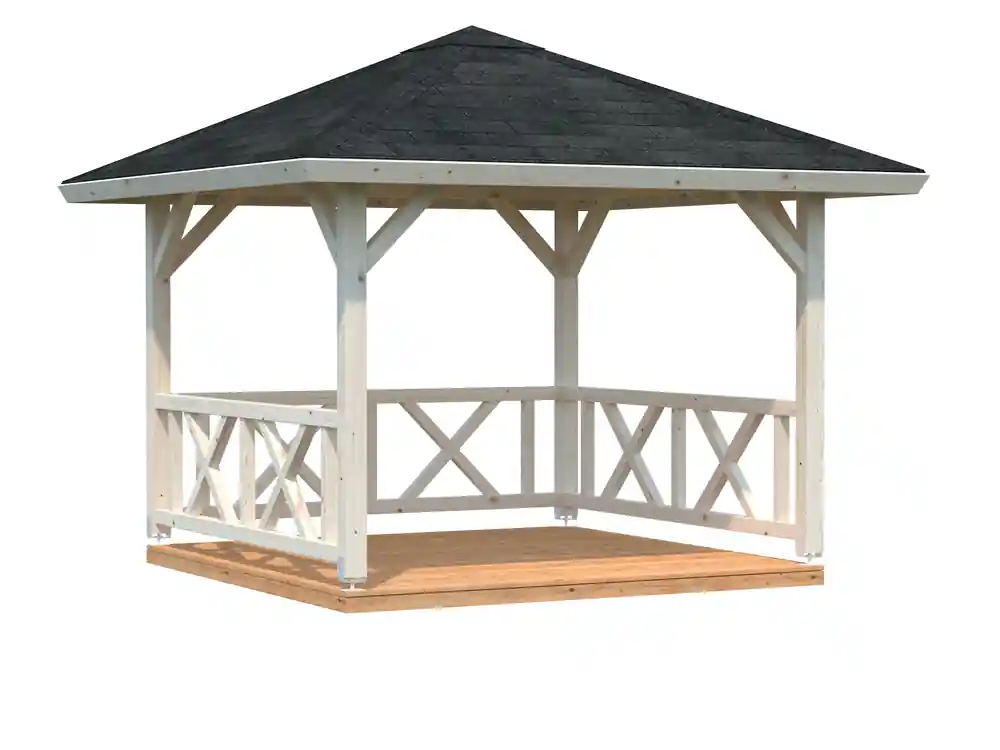Kiosque de jardin en bois Betty - 9 m² intérieur - 14,8 m² hors-tout - Couverture de toit en shingles - Livraison à domicile incluse - PALMAKO Meilleur Prix