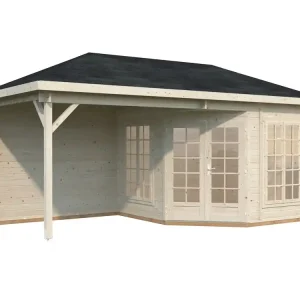 Pavillon de jardin en bois avec pergola Melanie - 19,3 m² hors-tout - Livraison à domicile incluse - PALMAKO Paiement Sécurisé