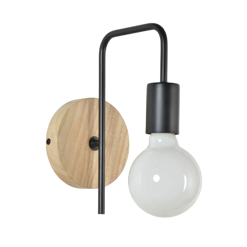 Réduction Applique BERKLEY bois naturel noir IP 20 E27 40W COREP