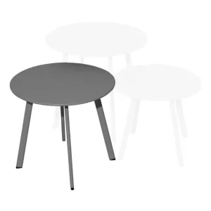 Pas Cher Table basse de jardin MASSAI acier graphite ø 40 cm - PROLOISIRS