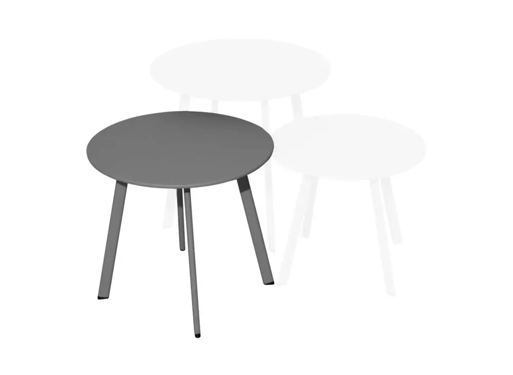 Pas Cher Table basse de jardin MASSAI acier graphite ø 40 cm - PROLOISIRS