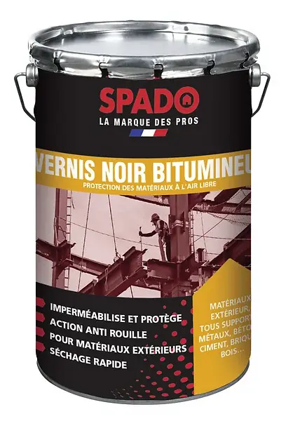 Prix Promo Vernis bitumineux - Noir - 4L SPADO