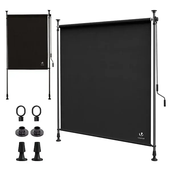 Store vertical sans percage extensible exterieur 100x310cm polyester anthracite VOUNOT Offre Limitée