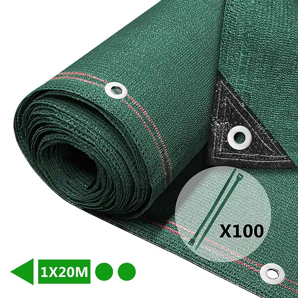 Must-Have Brise vue occultant en HDPE 230g/m² 1x20m avec attaches de fixation vert VOUNOT