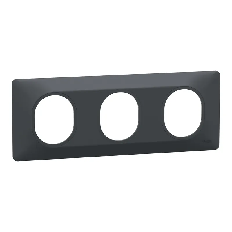 Plaque de finition 3 postes horizontale anthracite - Ovalis SCHNEIDER ELECTRIC Affaire À Saisir