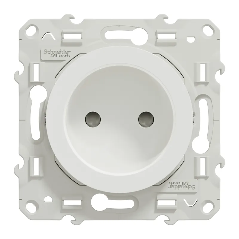 Prix Réduit Prise 2 pôles sans terre blanc Odace 2011 SCHNEIDER ELECTRIC