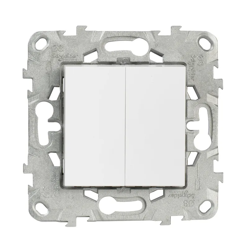Achat Immédiat Double bouton poussoir blanc - Unica SCHNEIDER ELECTRIC