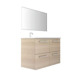 Set 2 tiroirs MDF mélaminé - Bois clair - 50x45x18cm VIF Solde
