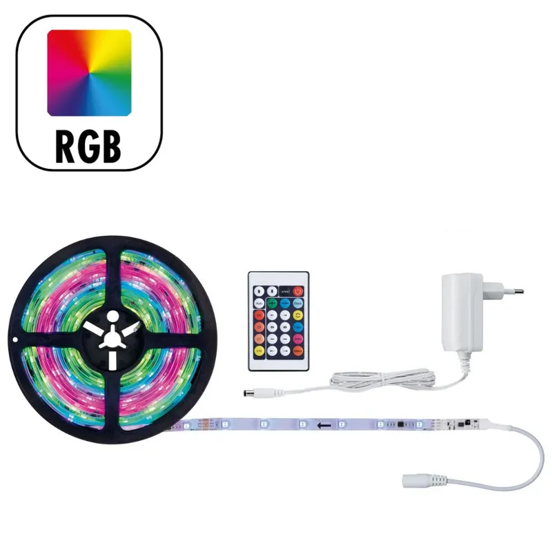 Acheter Direct Ruban LED 5m prêt à l‘emploi multicolore avec télécommande 10W 24V MOTION SIMPLED PAULMANN