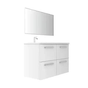 Set 2 tiroirs U de salle de bain MDF Blanc l.50xP.45xH.18cm VIF Offre Du Jour