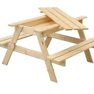 TIMBELA M010-1 Table Enfant pour Le Jardin avec bac à sable - 90x90xH50 cm Top Vente