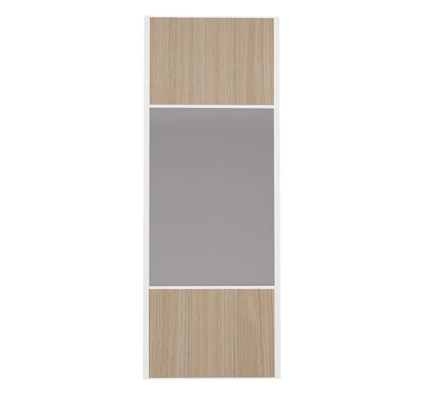 Commander Vite Porte de placard Miroir et Chêne Naturel Profil blanc H 248,5 x L 62,2 cm YNGENIO