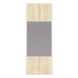 Meilleure Vente Porte de placard Miroir et Acacia Crème Profil blanc H 248,5 x L 62,2 cm YNGENIO