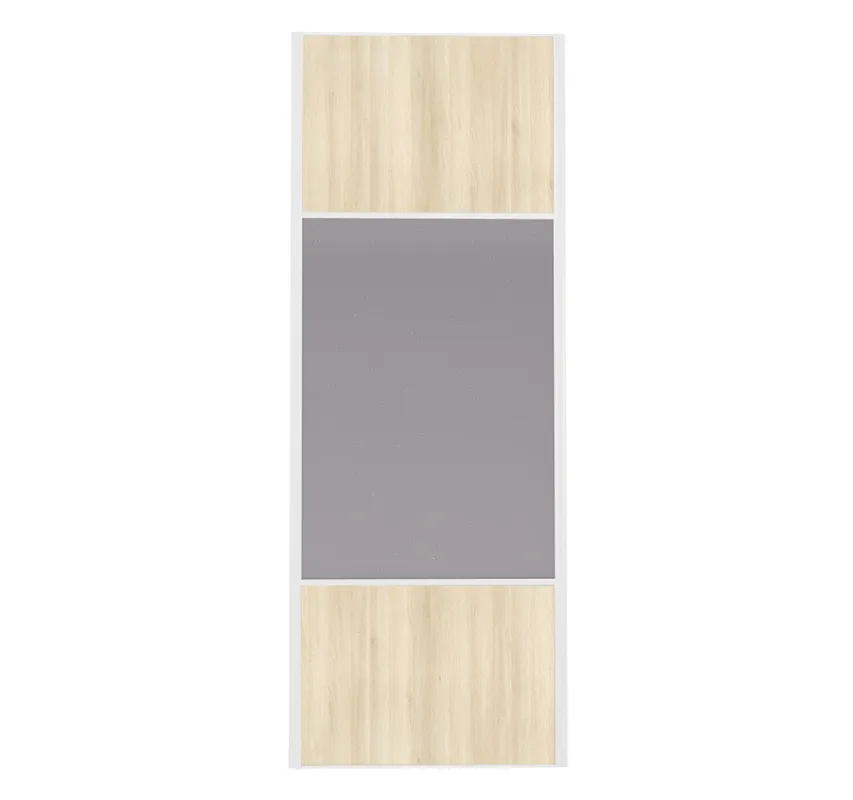 Meilleure Vente Porte de placard Miroir et Acacia Crème Profil blanc H 248,5 x L 62,2 cm YNGENIO
