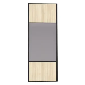 Porte de placard Miroir et Acacia Crème Profil noir H 248,5 x L 62,2 cm YNGENIO Dernier Modèle