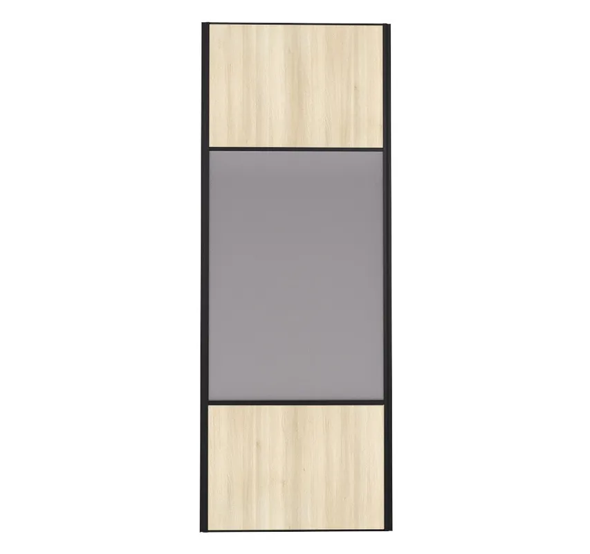 Porte de placard Miroir et Acacia Crème Profil noir H 248,5 x L 62,2 cm YNGENIO Dernier Modèle