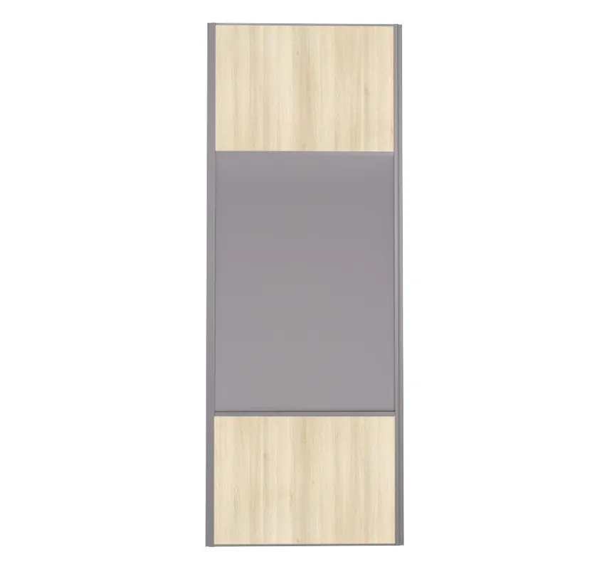 Jusqu'à Épuisement Des Stocks Porte de placard Miroir et Acacia Crème Profil gris H 248,5 x L 62,2 cm YNGENIO