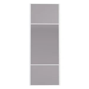 Retour Gratuit Porte de placard Miroir et Gris Profil blanc H 248,5 x L 62,2 cm YNGENIO