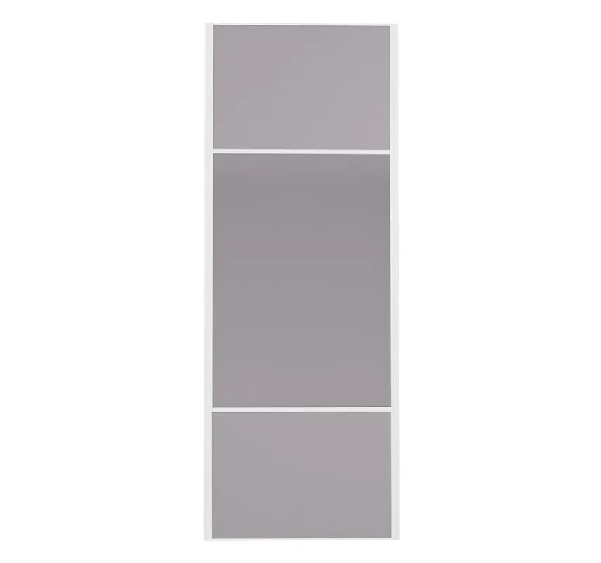 Retour Gratuit Porte de placard Miroir et Gris Profil blanc H 248,5 x L 62,2 cm YNGENIO