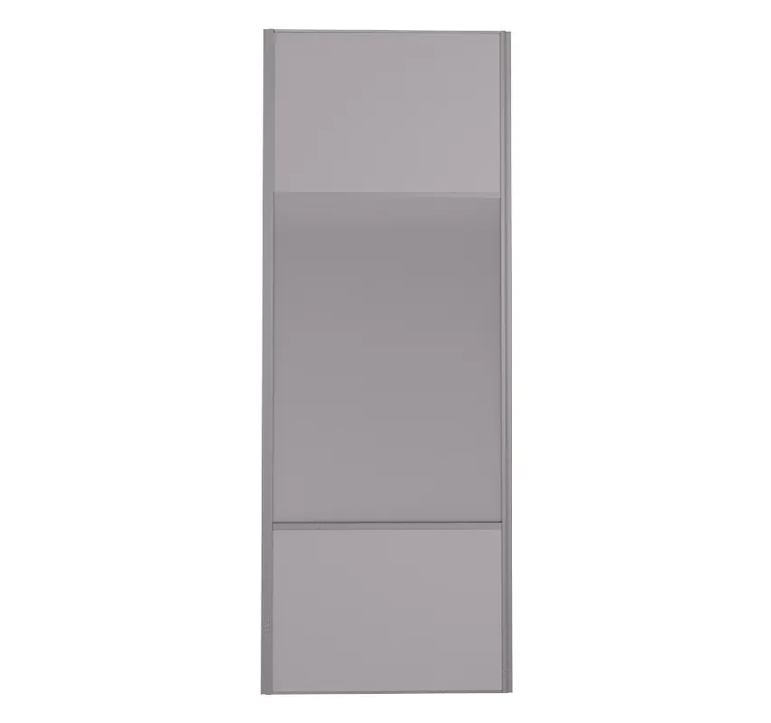 Vente Directe Porte de placard Miroir et Gris Profil gris H 248,5 x L 62,2 cm YNGENIO