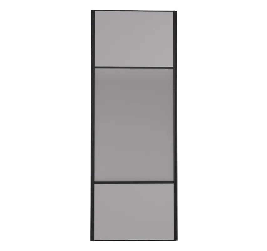 Paiement Sécurisé Porte de placard Miroir et Gris Profil noir H 248,5 x L 62,2 cm YNGENIO
