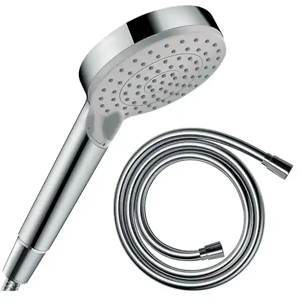 Pommeau de douche HANSGROHE Vernis Blend 100 EcoSmart Vario chromé + flexible de douche 2 m HANSGROHE Isiflex chromé Commander Maintenant