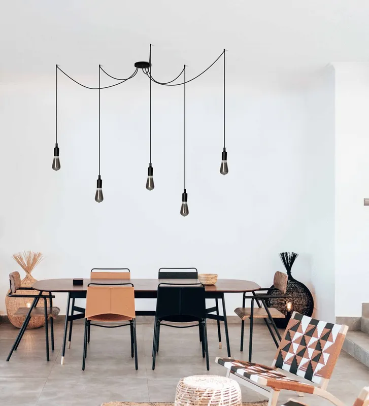Monture suspension noir E27 5x60W OCTOPUS - ARLUX Nouveauté