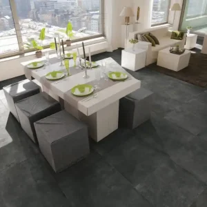 Carrelage de sol intérieur rectifié noir Bibulca 60 x 60 cm paquet 1,44 m² IMSO Nouvelle Collection