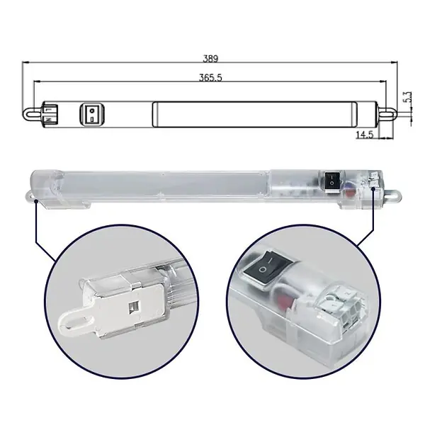 Usine Directe Éclairage LED fixation en saillie 12-72 Vcc pour armoire électrique - LETTEL - GTA-ECL1S-DC