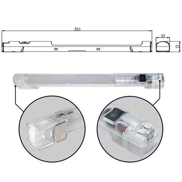 Éclairage LED fixation aimanté 12-72 Vcc pour armoire électrique - LETTEL - GTA-ECL1M-DC Réduction