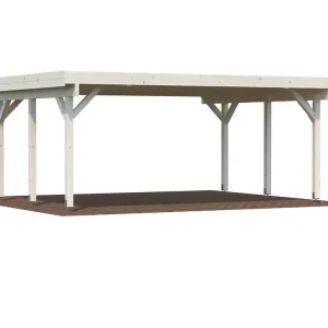Carport toit plat en bois Karl - 2 voitures - 30,7 m² hors-tout - Livraison à domicile incluse - PALMAKO Petit Prix