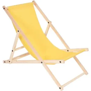 Lot de 2 transats en bois "Chilienne" - 107 x 56.5 x 81 cm - Jaune HABITAT ET JARDIN Produit De Marque